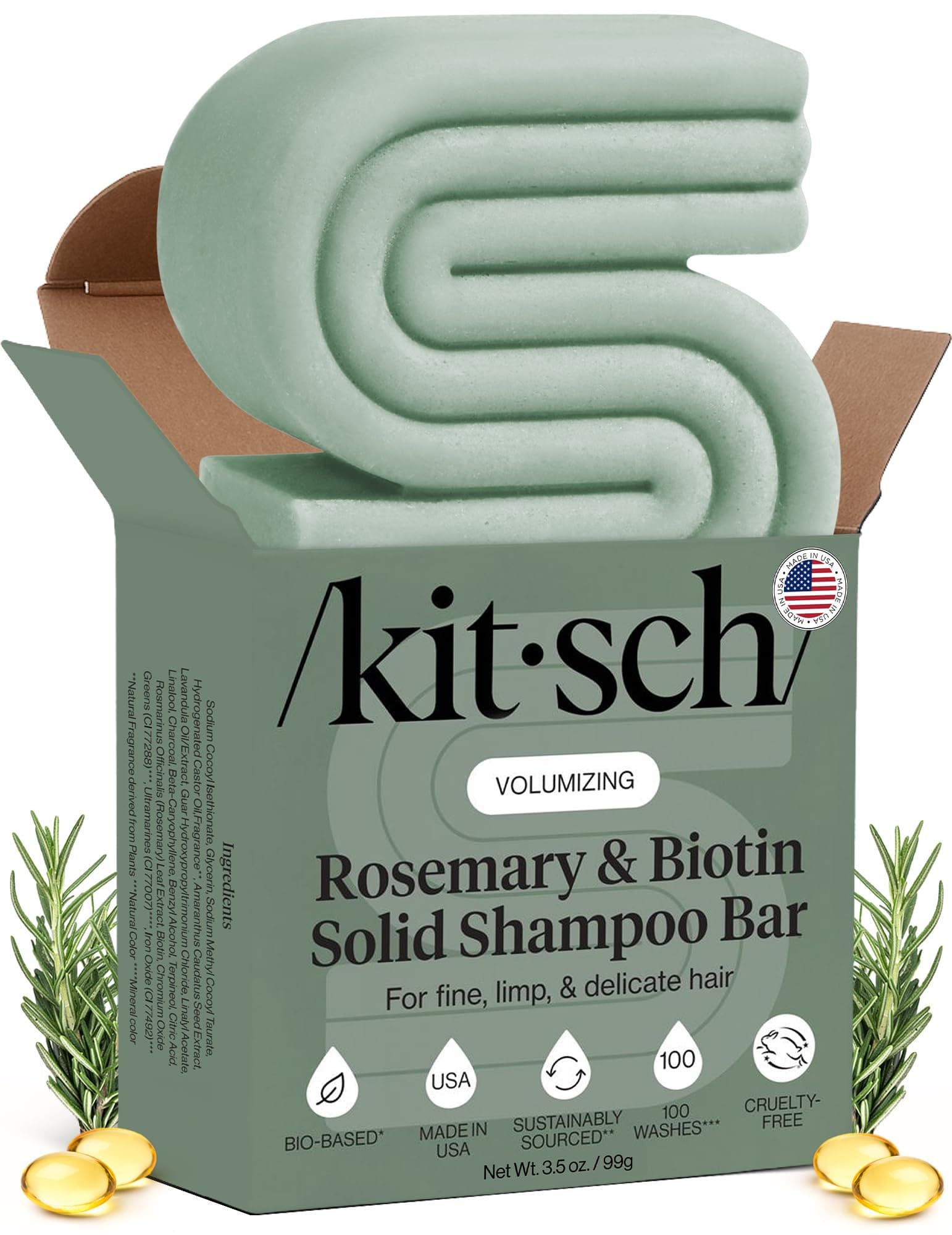 Kitsch Rosemary & Biotin Shampoo Bar — wellness product photo, view 1 of 7