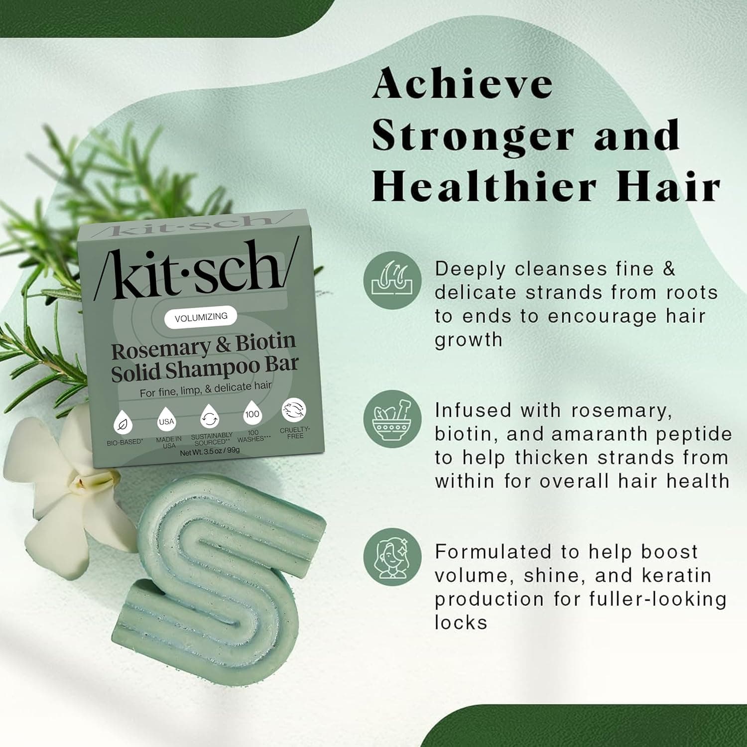 Kitsch Rosemary & Biotin Shampoo Bar — wellness product photo, view 2 of 7